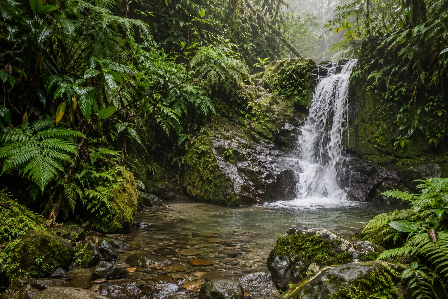 Cascadas y bosque